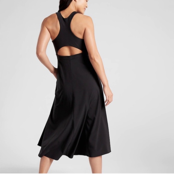 Athleta Black Halter A-Line Midi Dress - Picture 4 of 10